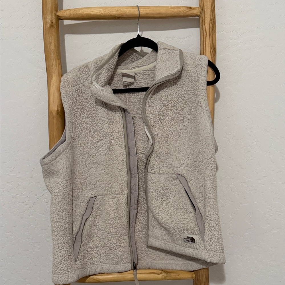 The North Face Cream Fleece Vest